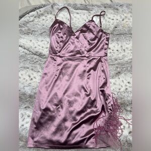 Lavender fringe rhinestone Windsor dress